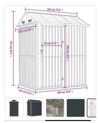 Cobertizo metálico gris