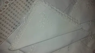 Tovaglia ricamata con 12 tovaglioli