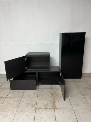 Mueble modular negro IKEA