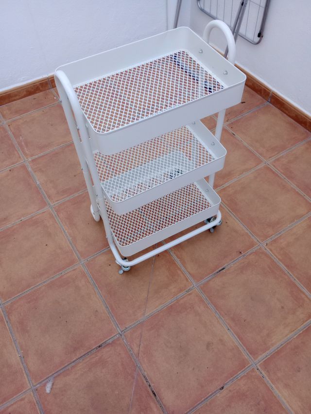 Carrito 3 estantes con ruedas blanco