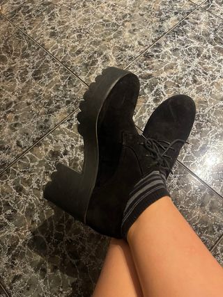 Botines negros plataforma tacón