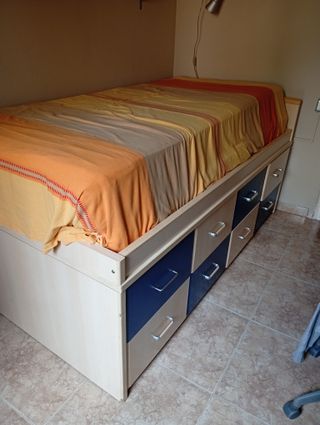Cama juvenil con cajones con colchon incluido