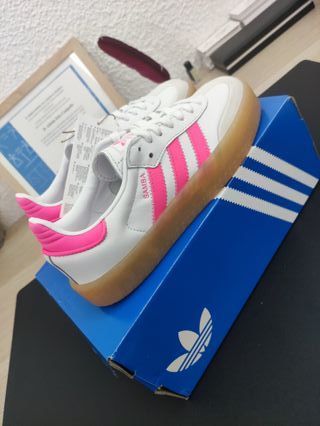 Adidas Samba Blancas y Rosas T. 37 1/3