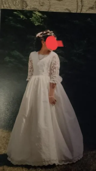 Vestido de Comunión Niña Talla 10 Blanco