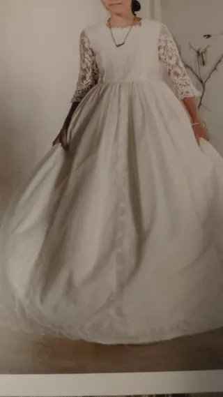 Vestido de Comunión Niña Talla 10 Blanco