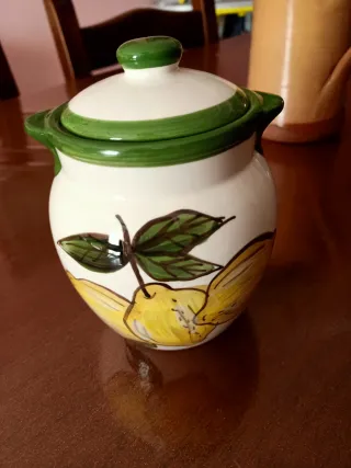 Barattolo ceramica artigianale decorato