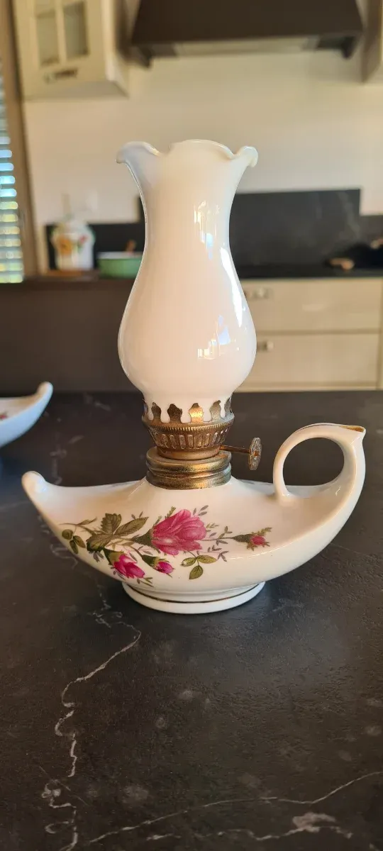 Set 2 Lampade a Olio e Candele Floreali