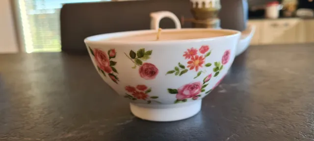 Set 2 Lampade a Olio e Candele Floreali