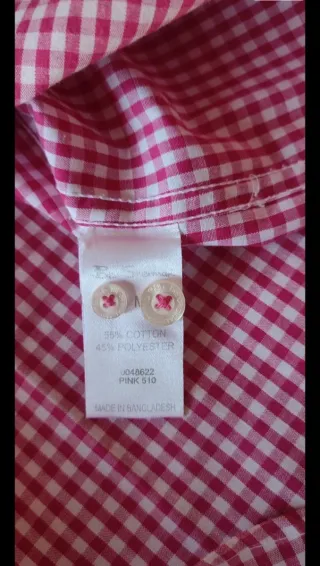 Camisa Ben Sherman cuadros rosa y blanco