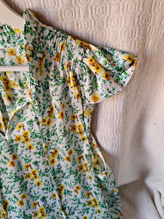 Camisa mujer Sfera talla XL blanca estampado flore