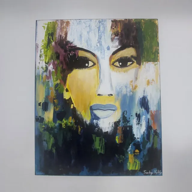 Pintura original abstracta de rostro