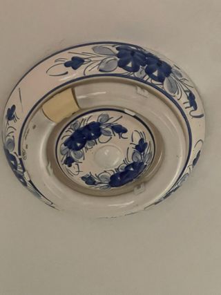 Lámpara de techo cerámica azul y blanca