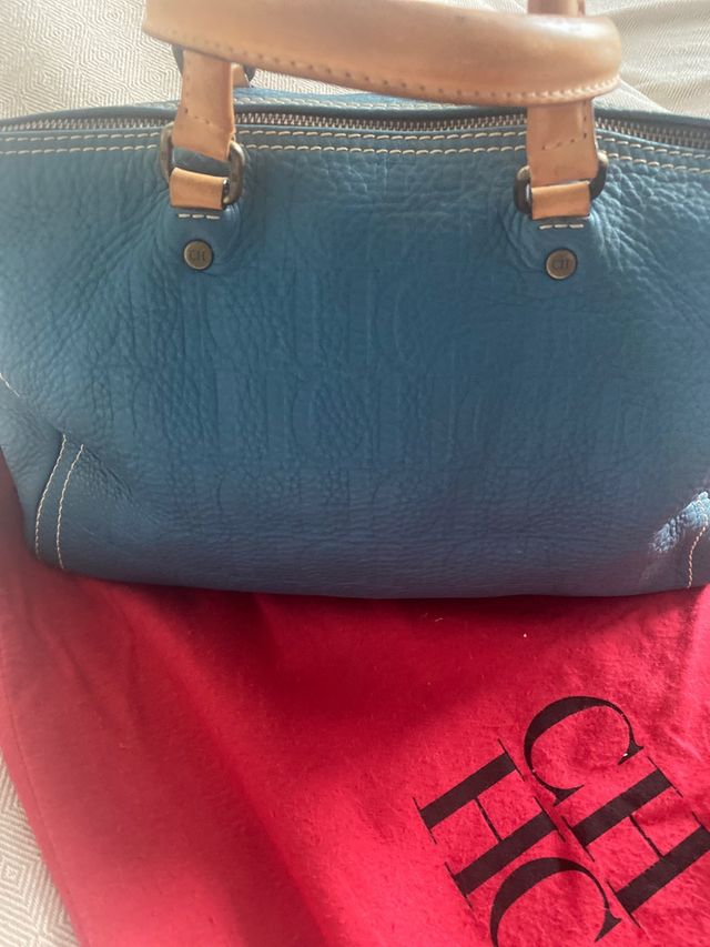 Bolso Carolina Herrera Andy Azul Turques. No envio