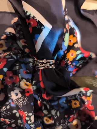 Anillo doble plata con circonita