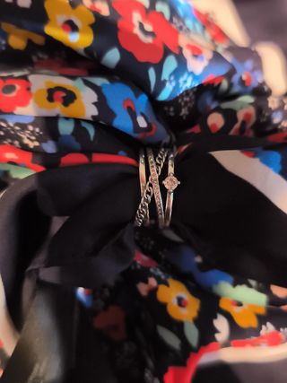 Anillo doble plata con circonita