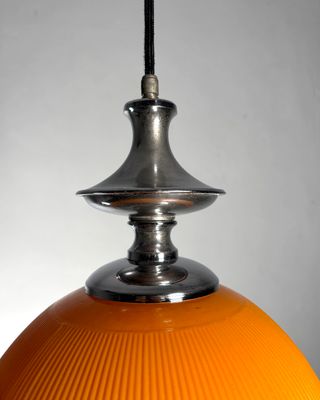Lampada sospensione vintage cristallo arancio