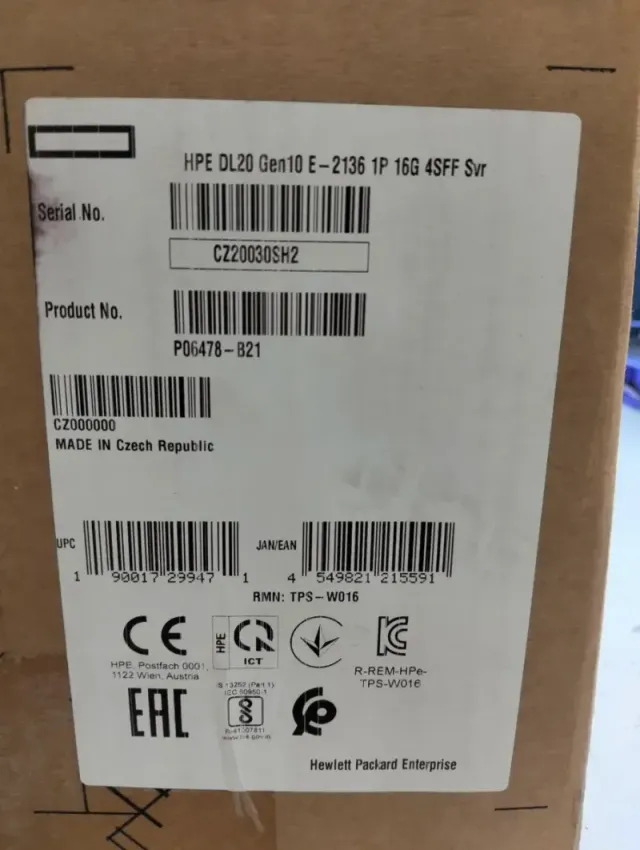 Servidor HPE ProLiant DL20 Gen10 P06478-B21