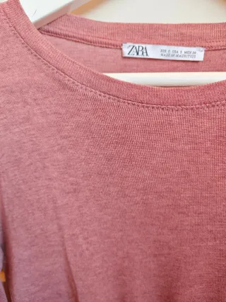Camiseta Zara Coral Manga Larga Mujer