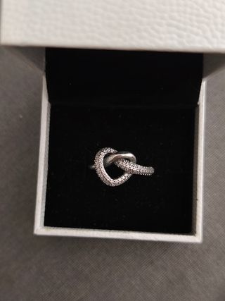 Anillo Corazón Anudado Circonitas Plata