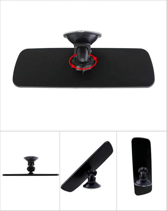 200x60 mm Espejo Retrovisor Interior con Ventosa