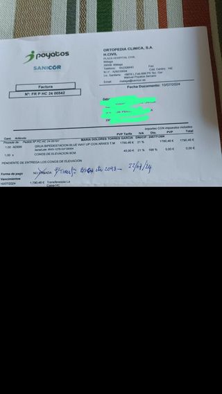 Grua cambia pañales de bipedestación