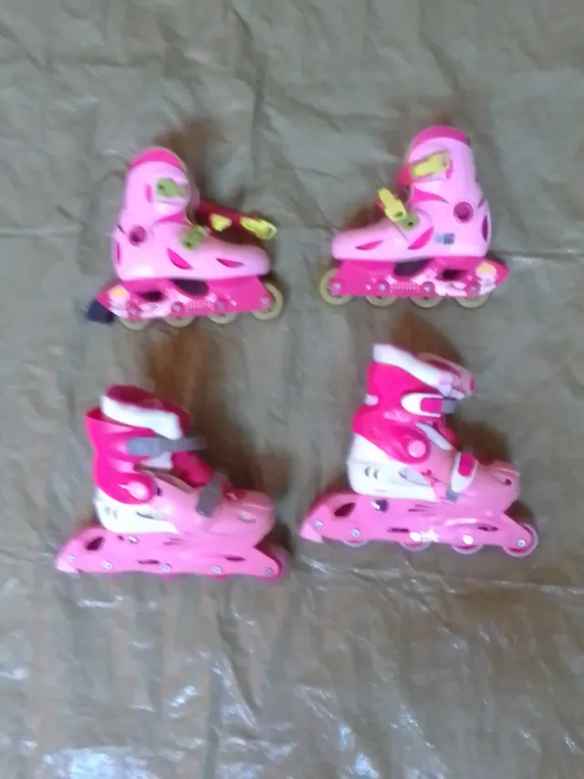 Lote 4 Patines Infantiles Ajustables Rosas