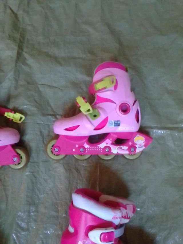 Lote 4 Patines Infantiles Ajustables Rosas