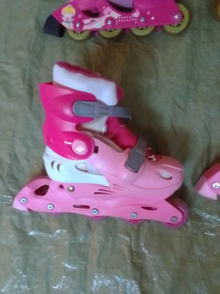 Lote 4 Patines Infantiles Ajustables Rosas