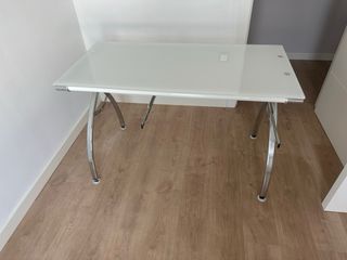 Mesa Escritorio Cristal y Metal