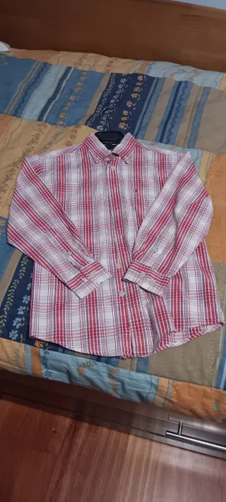 Camisa Tommy Hilfiger Niño Cuadros Rojo Blanco