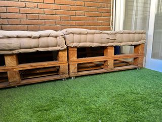 Sofá de Palets Beige y Marrón