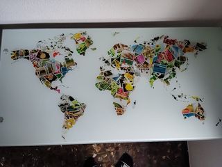 Mesa Escritorio Cristal Mapa Mundo