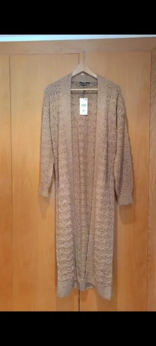 Chaqueta punto calado beige talla S / 36 /8