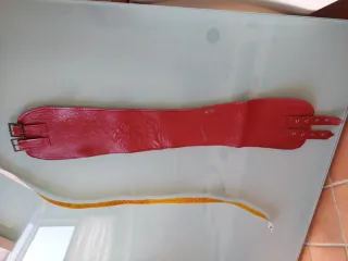 Cintura vintage anni 80 rossa rosso mattone cuoio