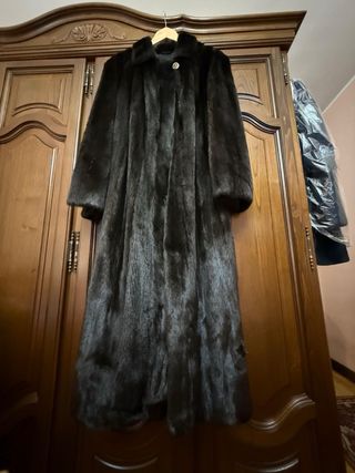 Abrigo de piel marrón talla 46 Largo auténtico