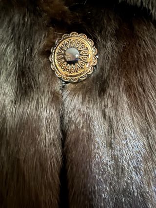 Abrigo de piel marrón talla 46 Largo auténtico