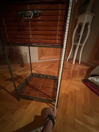 Mesilla auxiliar bambú y metal