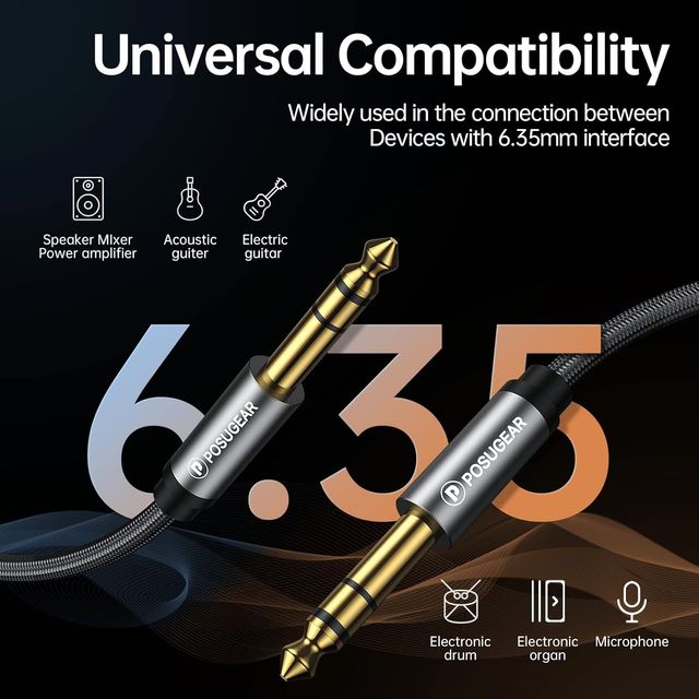 Cable Audio Estéreo 6.35mm POSUGEAR Trenzado