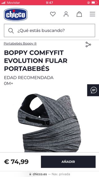 Fular porta bebé Comfyfit gris
