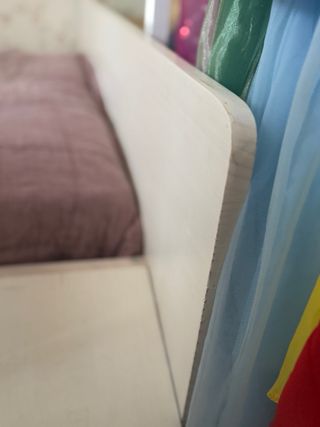 Cama Montessori Blanca Rampa librería con colchón