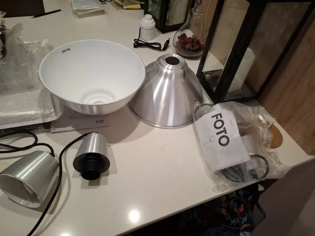 Lámparas Ikea Metal Plata y Blanca