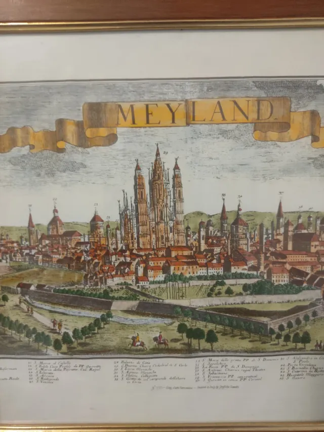 2 Stampe Antiche Milano e Torino con Cornici