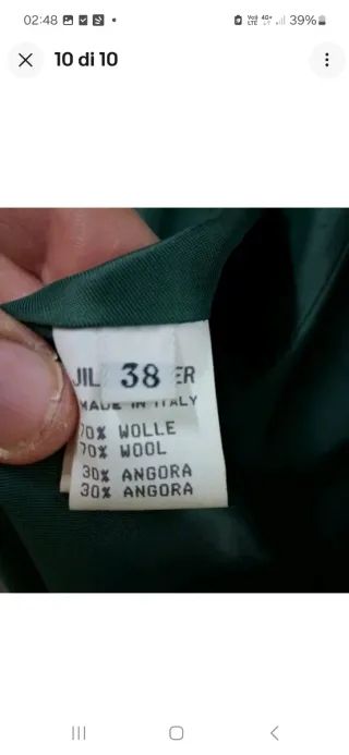 Cappotto Jil Sander Donna Verde Lana taglia 3xl