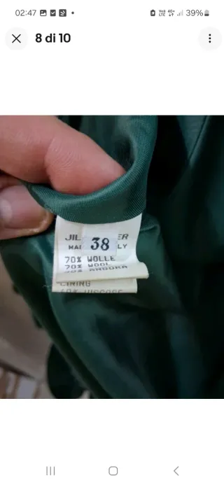 Cappotto Jil Sander Donna Verde Lana taglia 3xl