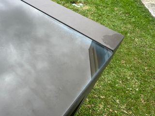 Mesa de Jardín Extensible Cristal y Metal