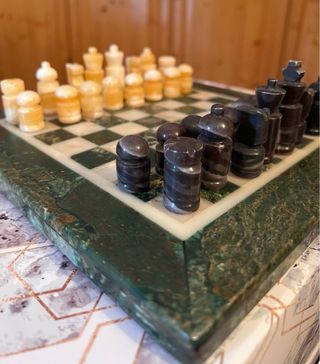 Juego Ajedrez Piedra Mármol Verde Antiguo