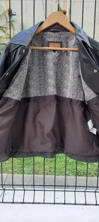 Cazadora de cuero marrón chocolate