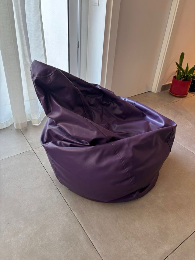 Puf Morado de polipiel 