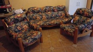 Sofá de 3 piezas estampado floral