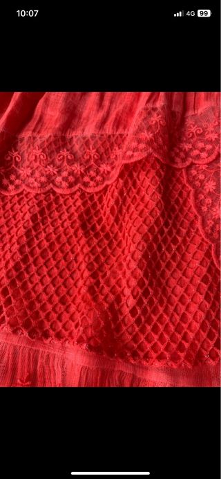 Falda bohemia color coral